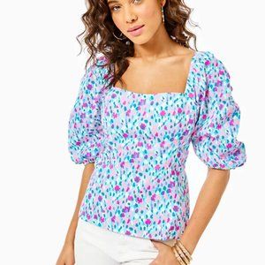 Lily Pulitzer Bitsy  Hottie Dottie Blouse 14